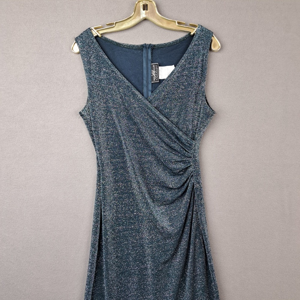 Vintage Molly Malloy Dress Women 10/M‎ Green Maxi Shimmer Ruched Y2K Fairy Bella - Picture 8 of 16